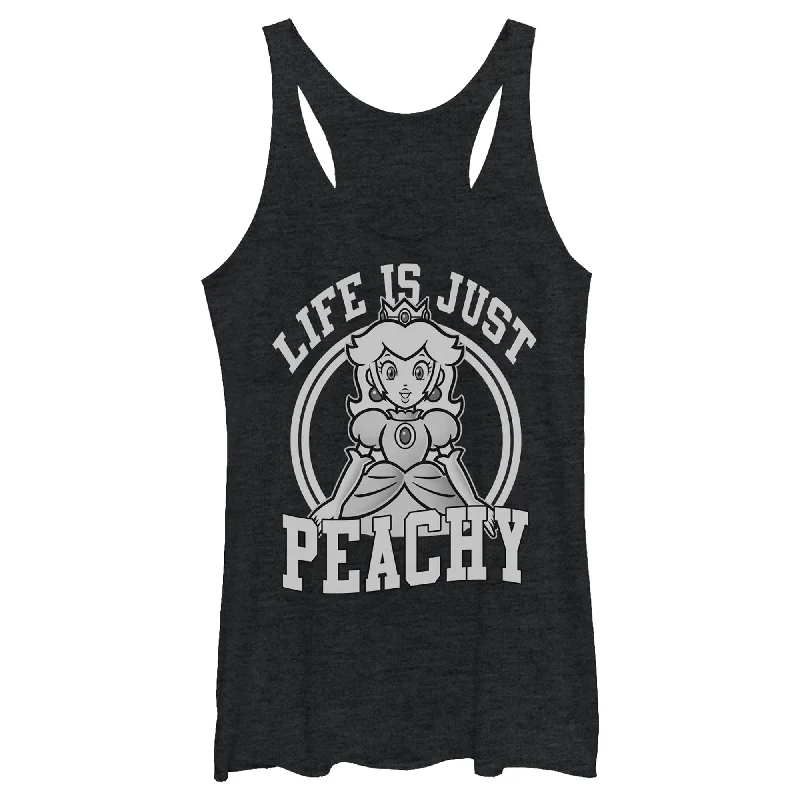 Women's Nintendo Princess Life is Just Peachy Racerback Tank Top fitness tank top