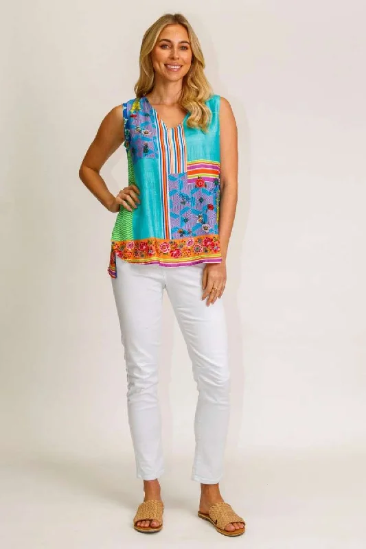 Deewhy Tank in Surf LULDEETAN by Lula Life flexible tank top