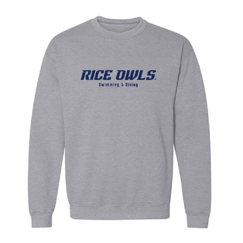 Rice - NCAA Women's Swimming & Diving : Hunter Smith - Crewneck Sweatshirt Hoodie with Snap Buttons Easy Quick Rice - NCAA Women's Swimming & Diving : Hunter Smith - Crewneck Sweatshirt Hoodie with Snap Buttons Easy Quick