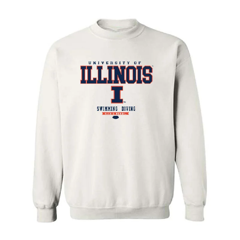 Illinois - NCAA Women's Swimming & Diving : Alexis Wendel - Classic Fashion Shersey Crewneck Sweatshirt Hoodie with Stripes Bold Sporty Illinois - NCAA Women's Swimming & Diving : Alexis Wendel - Classic Fashion Shersey Crewneck Sweatshirt Hoodie with Stripes Bold Sporty