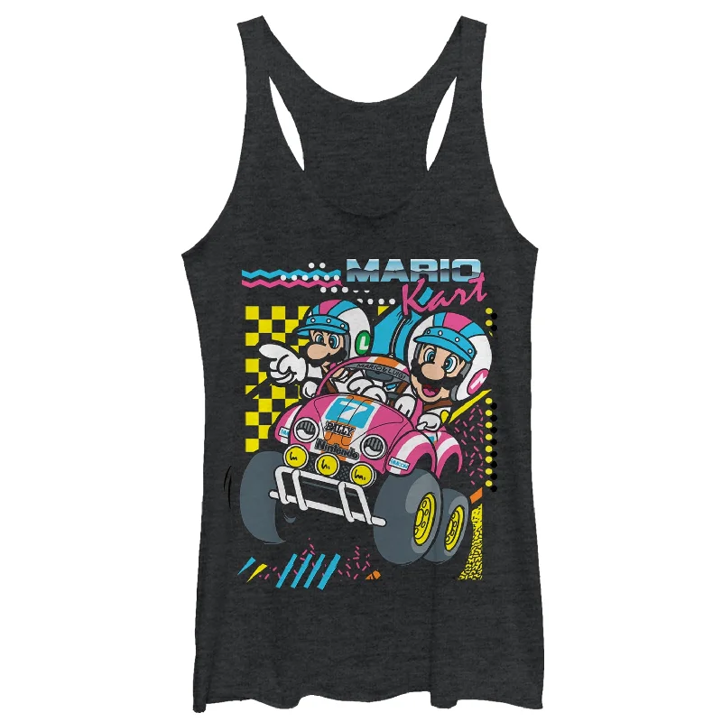 Women's Nintendo Mario Kart 90's Art Racerback Tank Top crossback tank top