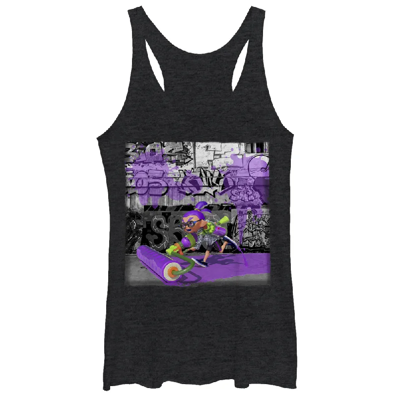 Women's Nintendo Splatoon Inkling Graffiti Racerback Tank Top sleep tank top
