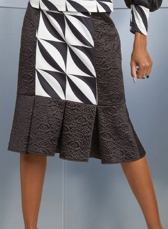 Love The Queen 17397S - Exclusive Novelty Fabric Skirt with Stretch lace skirt intricate Love The Queen 17397S - Exclusive Novelty Fabric Skirt with Stretch lace skirt intricate