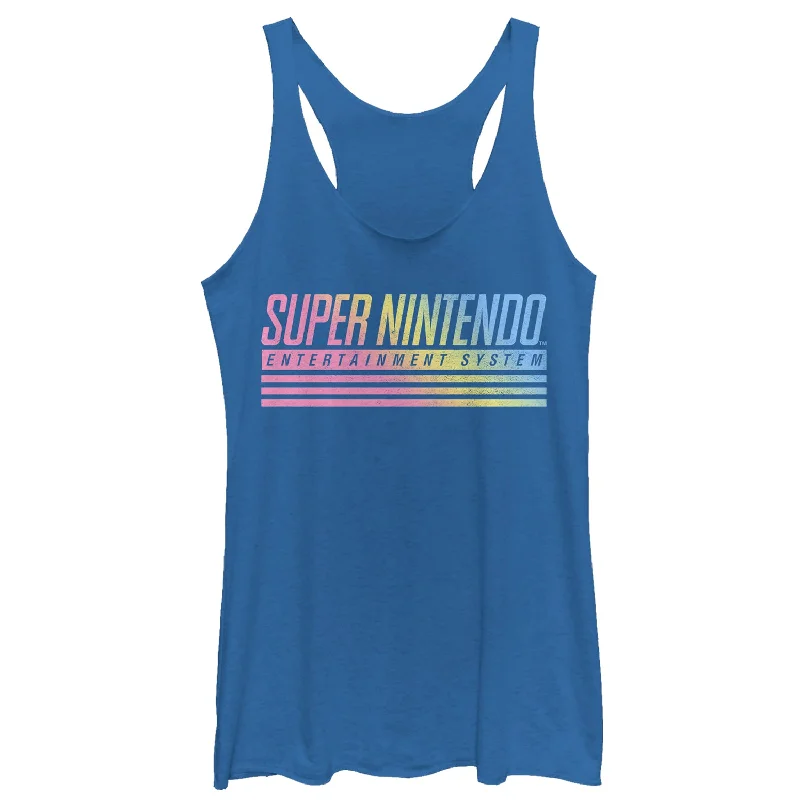 Women's Nintendo Retro SNES Logo Racerback Tank Top modal blend tank