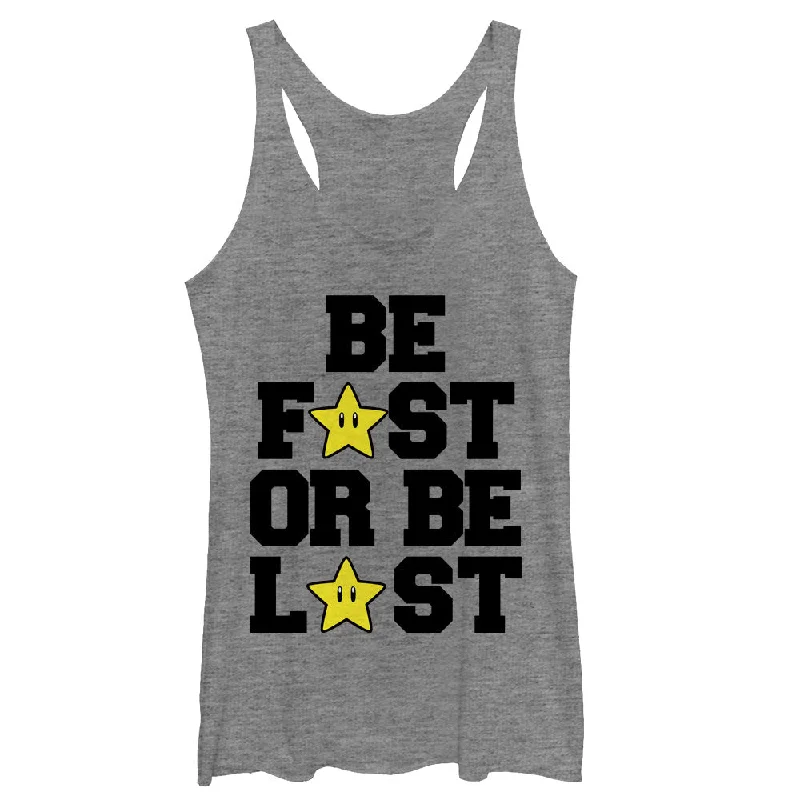 Women's Nintendo Mario Be Fast or Be Last Racerback Tank Top casual tank top