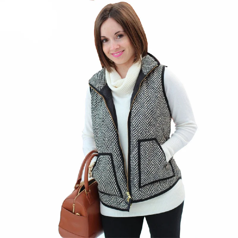 Women Vest Big Pocket Design Winter Sleeveless Women Cotton Casual Ladies Jackets Puffer Herringbone Vest Print Jacket Jacquard Jacket Embroidered Jacket Women Vest Big Pocket Design Winter Sleeveless Women Cotton Casual Ladies Jackets Puffer Herringbone Vest Print Jacket Jacquard Jacket Embroidered Jacket