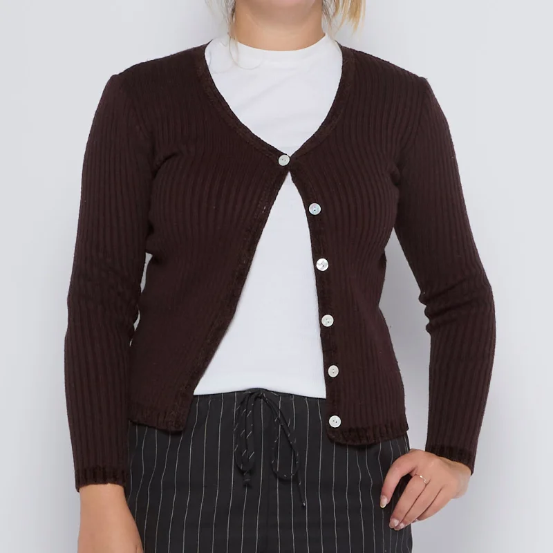 Rib Multi Button Cardigan UK 6 Beaded Cardigan Sequined Faux Fur