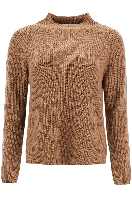 'english Rib Pullover With '  - Brown Halter Neck Top
