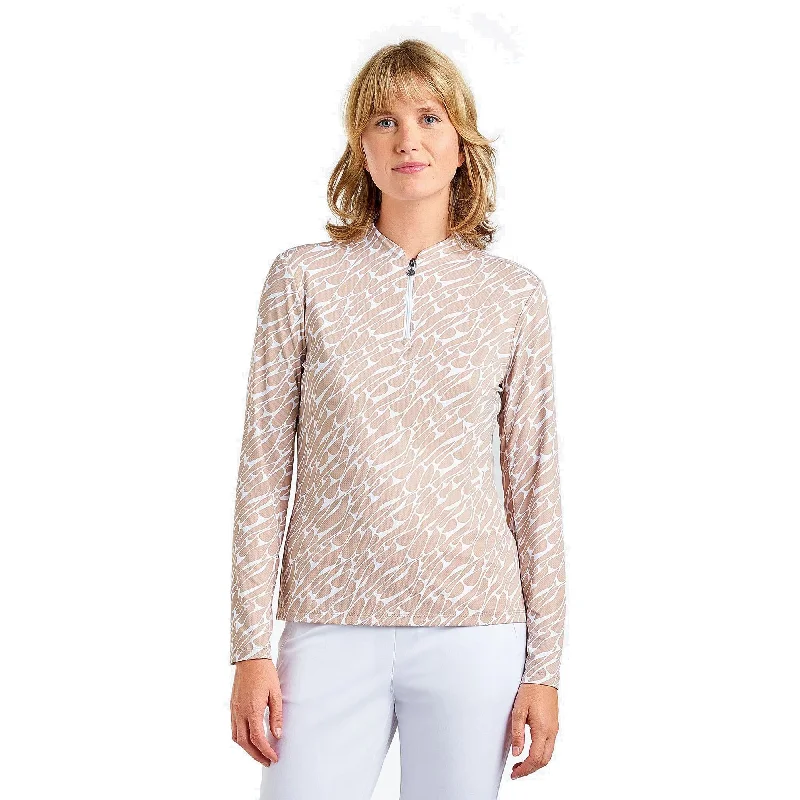 NVO Lolita Mock Neck Womens Golf Quarter-Zip Pullover Peter Pan Collar