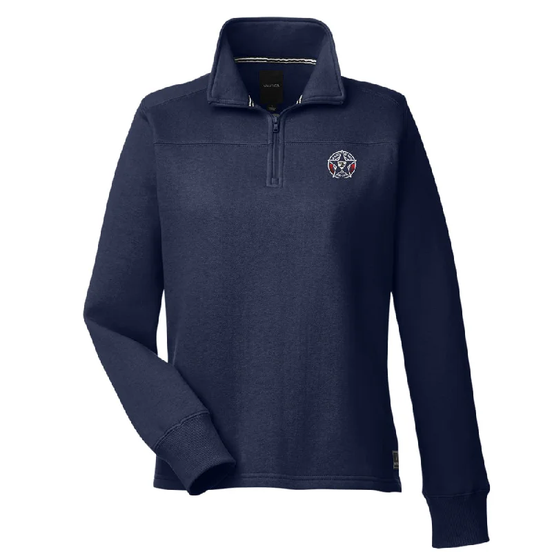 Honorable Blues Nautica Anchor 1/4 Zip Pullover (Women) Leg Sleeve Comfort