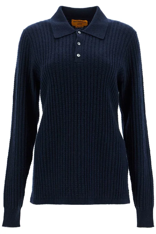 Polo-inspired Pullover  - Blue Oblong Neck Pullover
