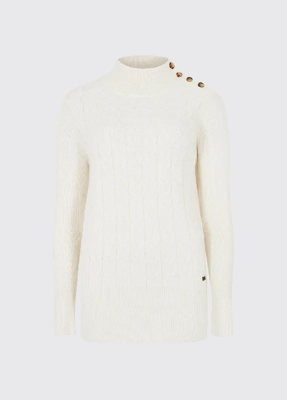 Claremont Women’s Sweater - Chalk Notch Collar Peter Pan Collar Cowl Neck