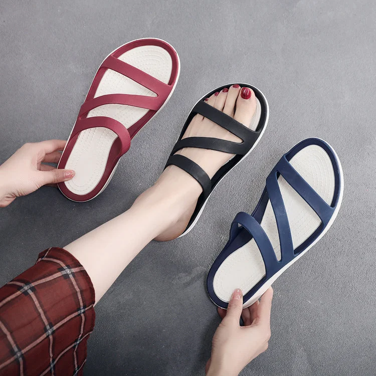 Summer New Soft Bottom Outdoor Sandals Trendy Beach Slippers Women's Stylish Casual Shoes Pullover Slippers Fitted Ribbed Sweater Summer New Soft Bottom Outdoor Sandals Trendy Beach Slippers Women's Stylish Casual Shoes Pullover Slippers Fitted Ribbed Sweater