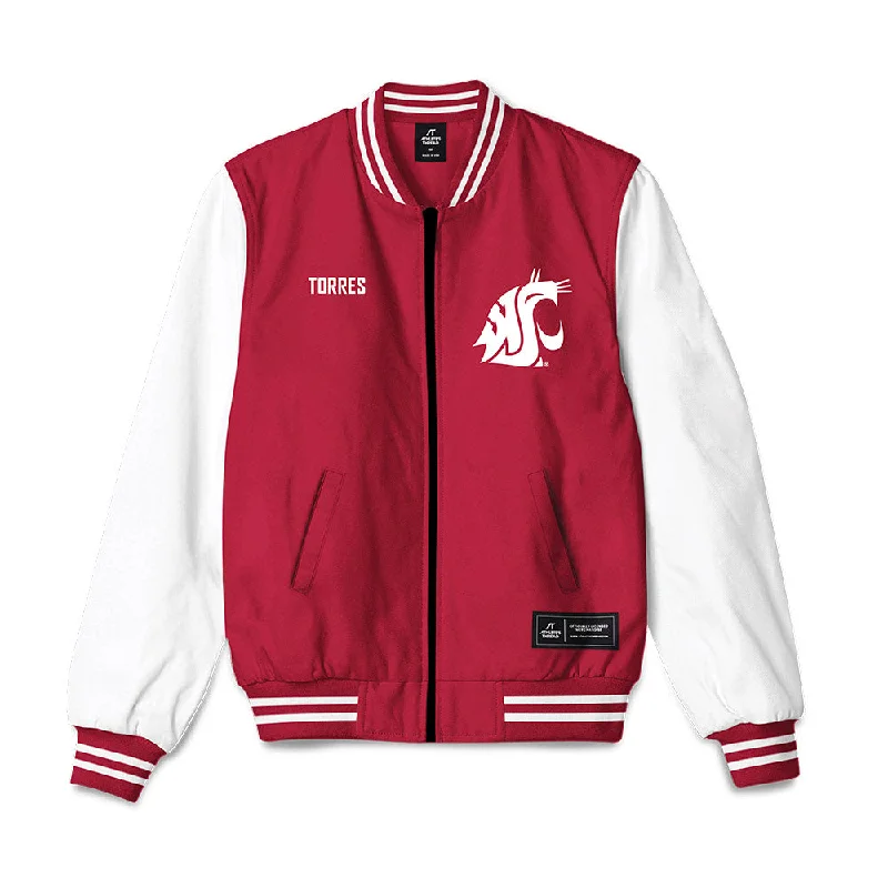 WSU - NCAA Women's Rowing : Sara Torres - Bomber Jacket Bomber Jacket Anorak Windbreaker WSU - NCAA Women's Rowing : Sara Torres - Bomber Jacket Bomber Jacket Anorak Windbreaker