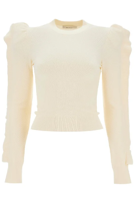 Stretch Pullover With Ruffle  - Neutro Zipper Front Cardigan
