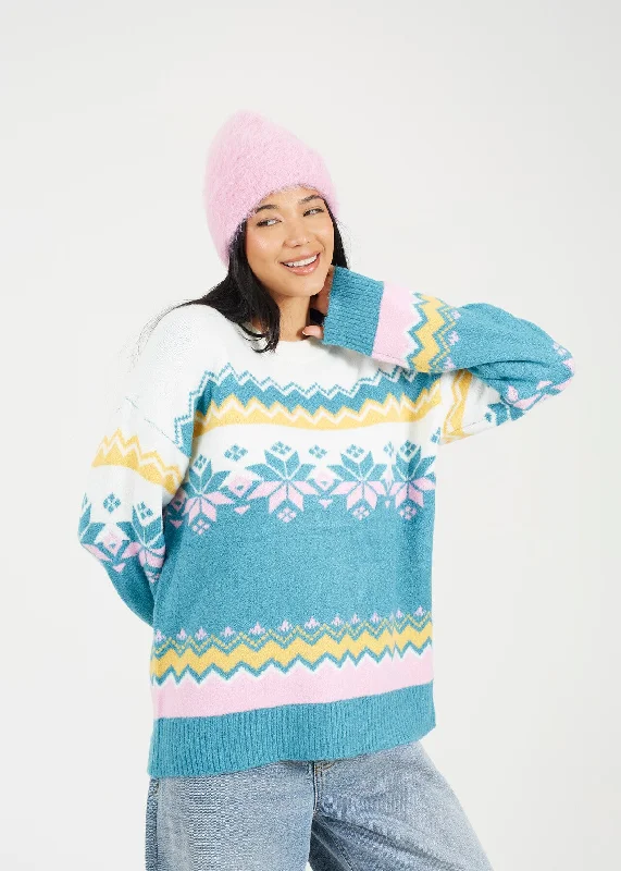 JAQUARD KNIT SNOWFLAKE CHRISTMAS JUMPER, MULTI Wool Sweater Cotton Sweater Cashmere Sweater JAQUARD KNIT SNOWFLAKE CHRISTMAS JUMPER, MULTI Wool Sweater Cotton Sweater Cashmere Sweater