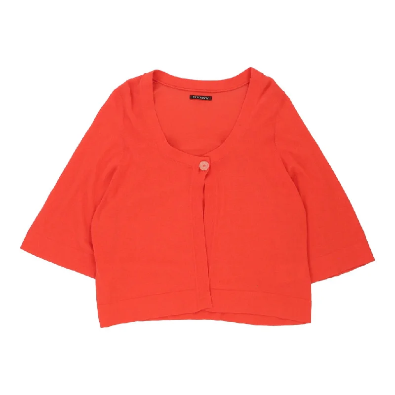 C.P. Company Cardigan - Medium Orange Cotton Elasticated Padded Insulated