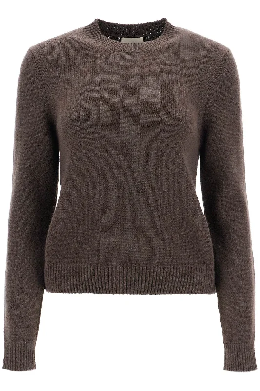 Cashmere Leta Pullover  - Brown Crew Neck Wool