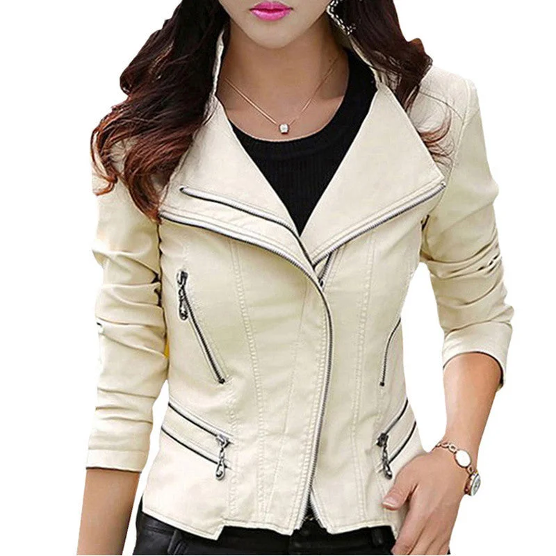 Fashion Autumn Winter Women Leather Coat Female Slim Rivet Leather Jacket Women's Outerwear WWP108 Cotton Jacket Linen Jacket Terry Jacket Fashion Autumn Winter Women Leather Coat Female Slim Rivet Leather Jacket Women's Outerwear WWP108 Cotton Jacket Linen Jacket Terry Jacket