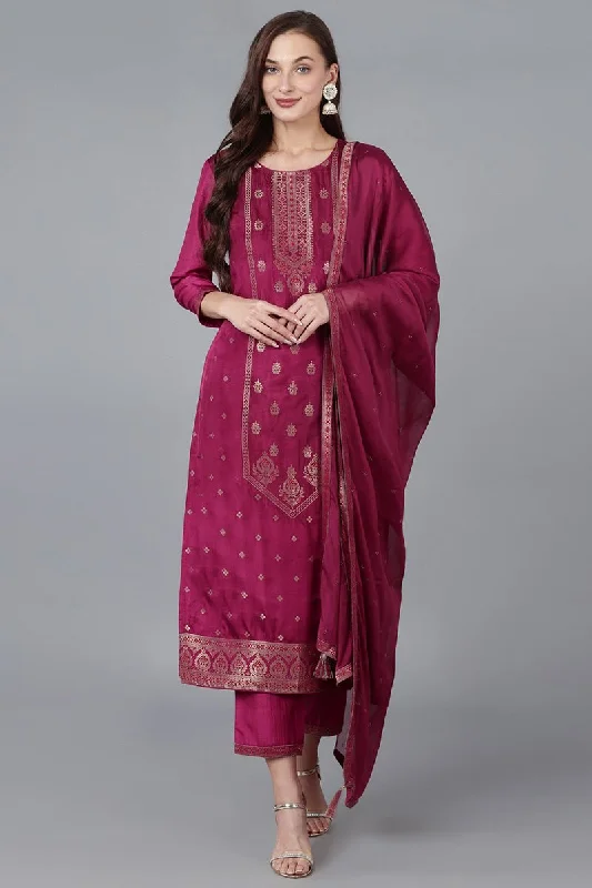 Ahika Red Viscose Rayon Solid Straight Kurta Trousers With Dupatta Trousers Pleated Formal Ahika Red Viscose Rayon Solid Straight Kurta Trousers With Dupatta Trousers Pleated Formal