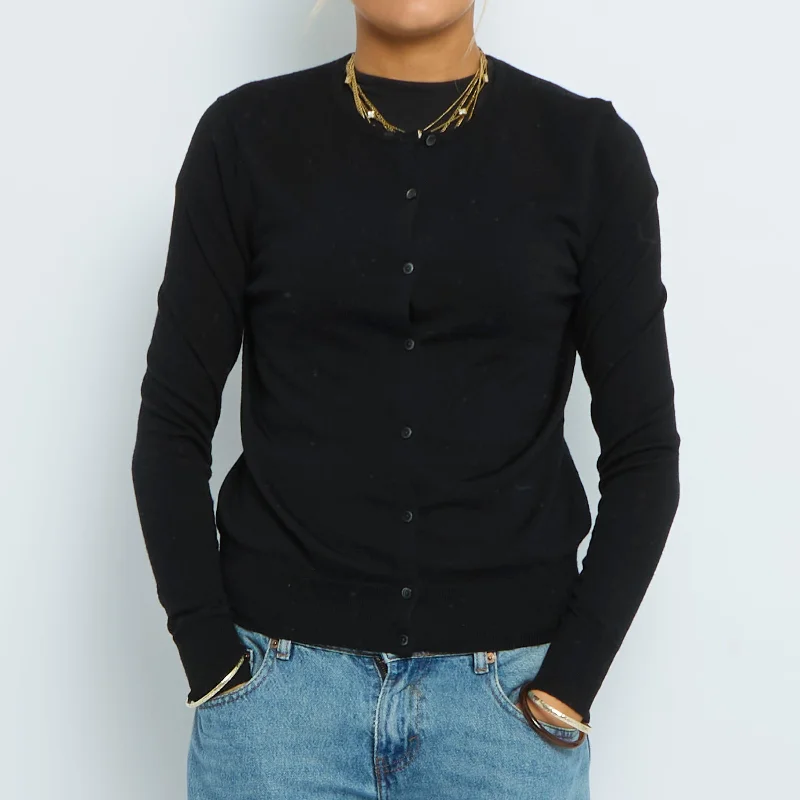 Buttoned Fine Knit Cardigan - UK 10 Casual Formal Business