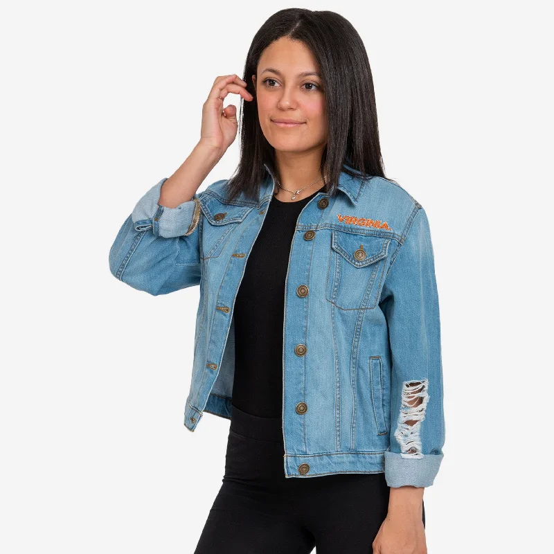 Virginia Cavaliers Womens Denim Days Jacket Tailored Jacket Straight Jacket A-Line Jacket Virginia Cavaliers Womens Denim Days Jacket Tailored Jacket Straight Jacket A-Line Jacket