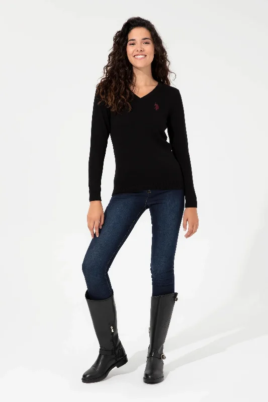 US Polo Assn. Slim Fit Pullover with Logo - Women Besom Neck Pullover