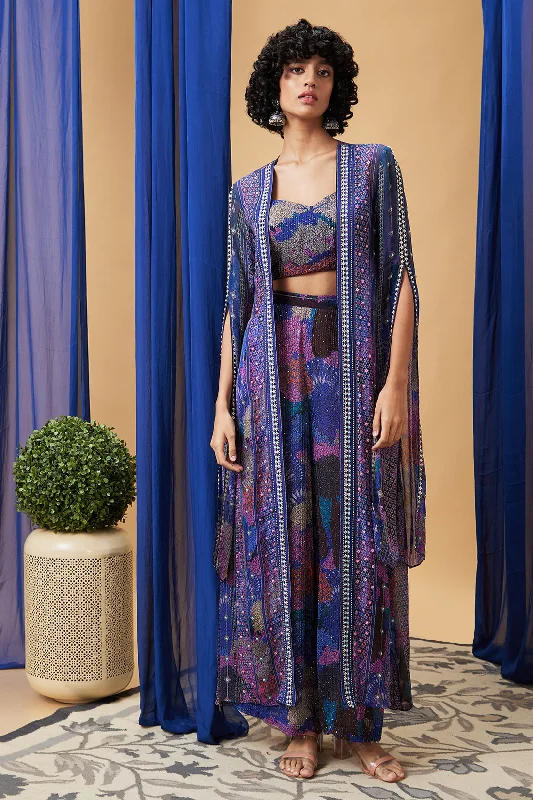 Zaynab Sequin Co-ord Set With Jacket Zip Front Button Front Snap Front