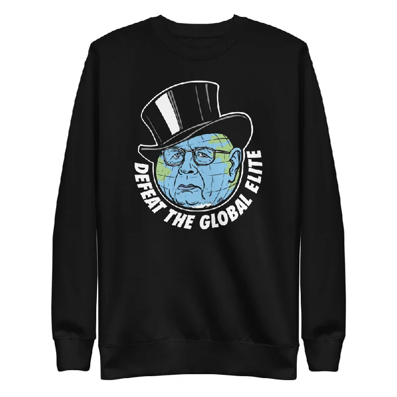 Defeat the Global Elite Unisex Fleece Pullover Cold Shoulder Design
