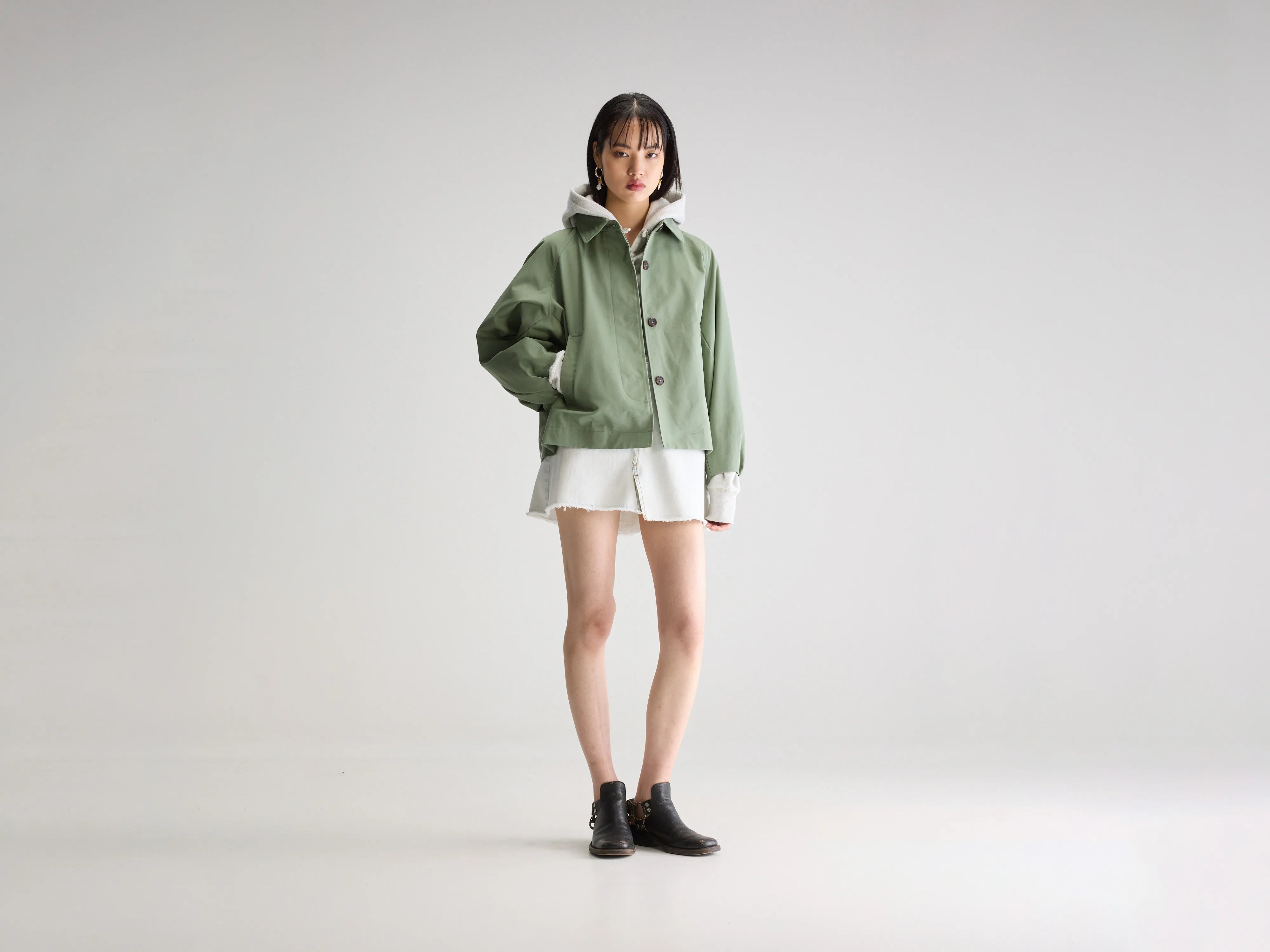 Jodie trench jacket (251 / W / EUCALYPTUS) V-Neck Jacket Boat Neck Jacket Square Neck Jacket Jodie trench jacket (251 / W / EUCALYPTUS) V-Neck Jacket Boat Neck Jacket Square Neck Jacket