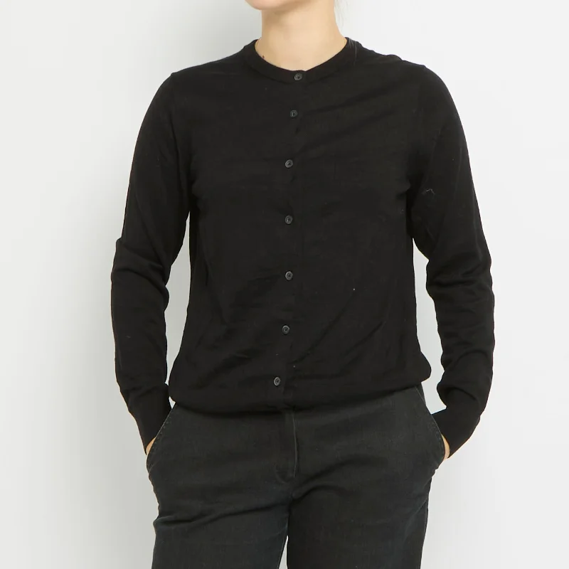 Round Neck Cardigan - UK 14 Machine Wash Dry Clean Hand Wash
