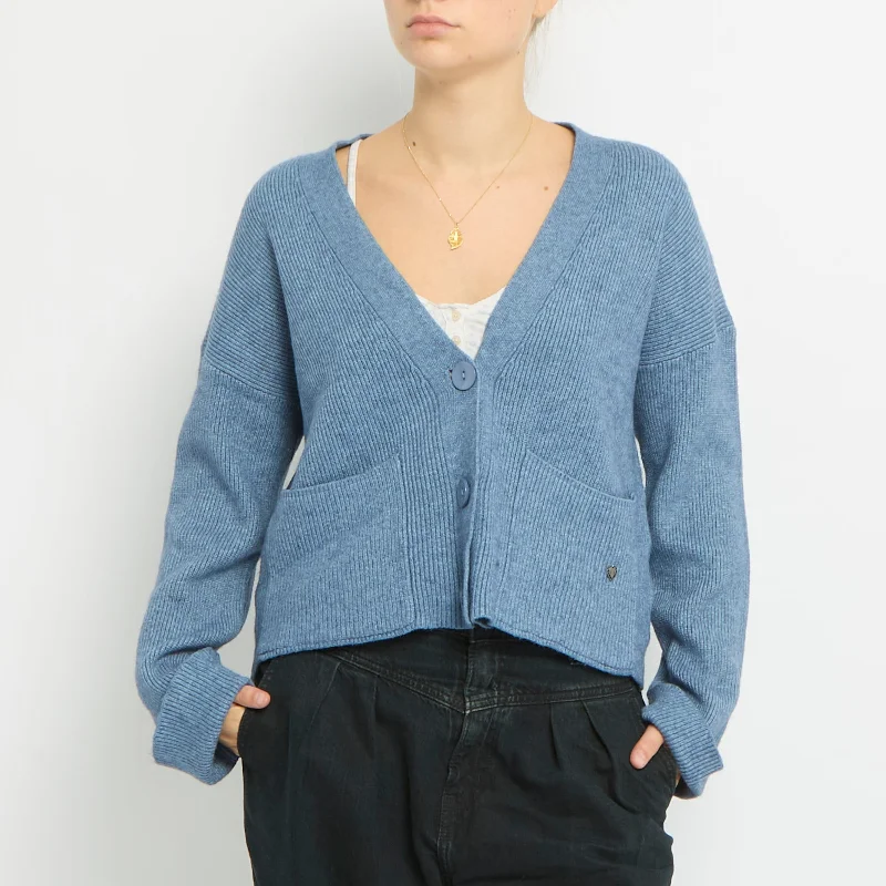 Ribbed Pocket Detail Knitted Cardigan -UK 14 Nylon Fabric Polyester Fabric Spandex Fabric Ribbed Pocket Detail Knitted Cardigan -UK 14 Nylon Fabric Polyester Fabric Spandex Fabric