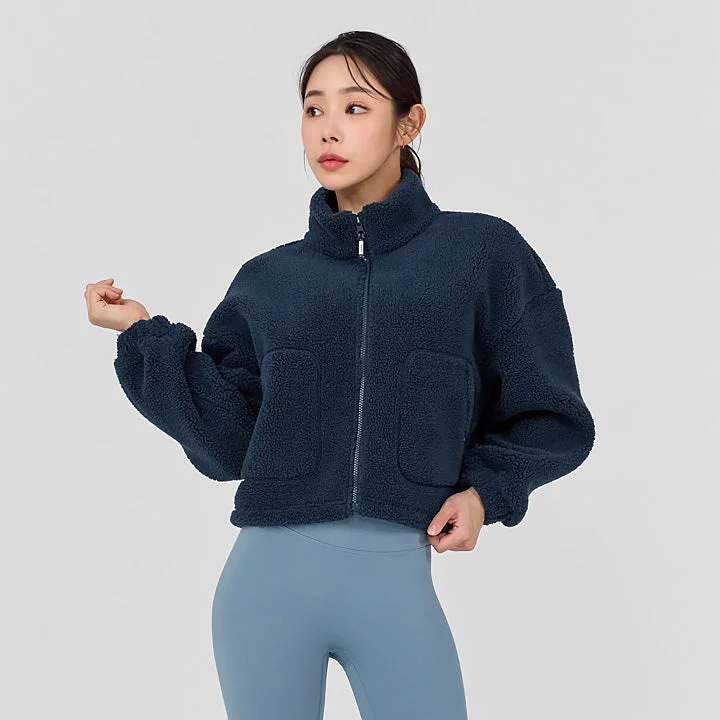 Sherpa Crop Zip-up Jacket Anorak Shell Jacket Lightweight Jacket