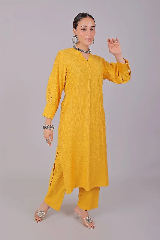 Bluesaanchi Women's Yellow Kurti With Trouser Pajama Set Skinny Trousers Denim Stretchy Bluesaanchi Women's Yellow Kurti With Trouser Pajama Set Skinny Trousers Denim Stretchy