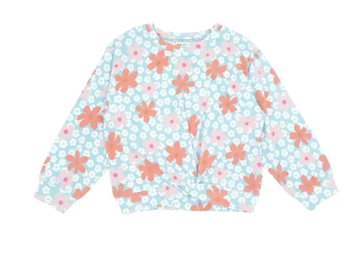 Zephyr Hacci Pullover - Crystal Blue Long Bell Sleeve