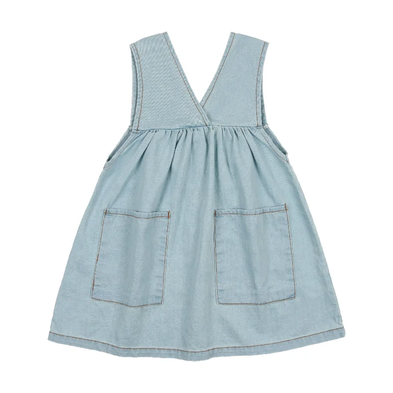 Chambray V-Jumper VJ- CHA Notch Collar Peter Pan Collar Cowl Neck
