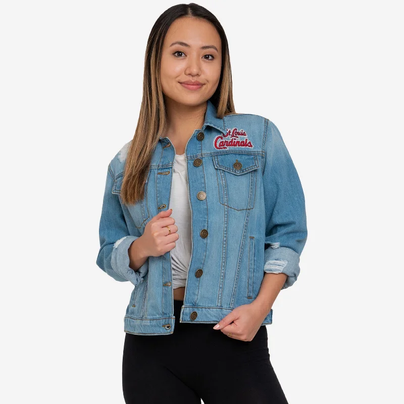St Louis Cardinals Womens Denim Days Jacket Print Jacket Jacquard Jacket Patchwork Jacket St Louis Cardinals Womens Denim Days Jacket Print Jacket Jacquard Jacket Patchwork Jacket