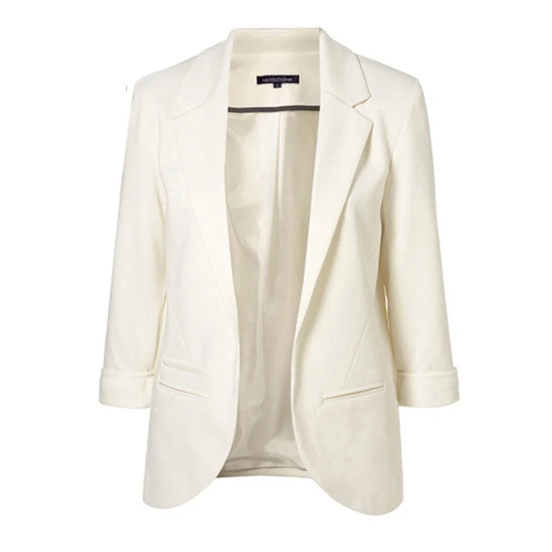 Autumn Fashion Women 7 Colors Slim Fit Blazer Jackets Notched Three Quarter Sleeve Blazer Wool Jacket Cashmere Jacket Tweed Jacket Autumn Fashion Women 7 Colors Slim Fit Blazer Jackets Notched Three Quarter Sleeve Blazer Wool Jacket Cashmere Jacket Tweed Jacket