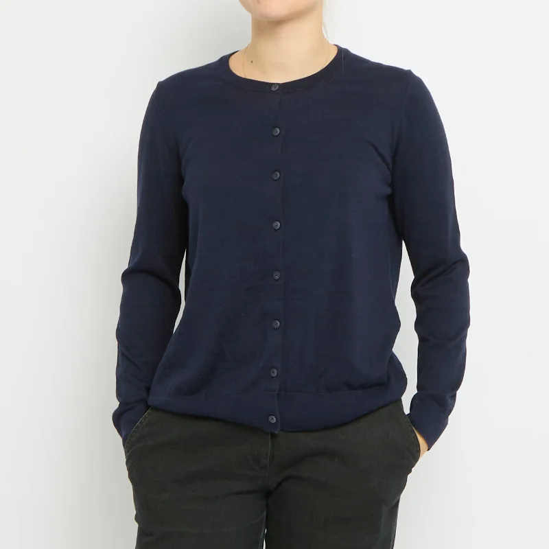 Round Neck Cardigan -16 Iron Safe Non-Iron Wrinkle Free