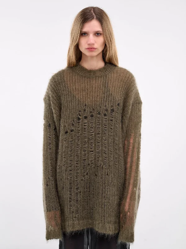 Rigmor Degrade Sweater (B0012286-KN044-LODEN-GREEN) Boat Neck Shawl Collar Notched Collar