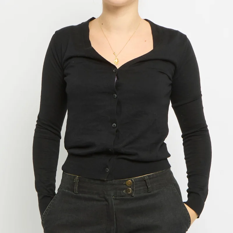 V-Neck Cardigan - UK 8 Crew Neck V-Neck Turtle Neck
