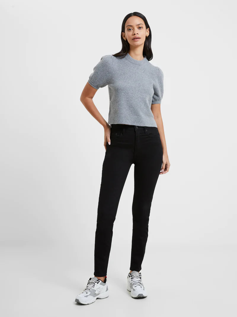 Vhari Ribbed Short Sleeve Sweater-Light Grey Hooded Sweater Collared Sweater Shawl Collar Vhari Ribbed Short Sleeve Sweater-Light Grey Hooded Sweater Collared Sweater Shawl Collar