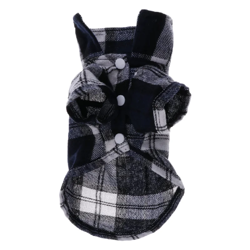 Maxbell Maxbell Pet Dog Blue Plaid Pattern T-Shirt Lapel Coat Jacket Clothes Apparel Tops-XS Cotton Fabric Linen Fabric Terry Fabric Maxbell Maxbell Pet Dog Blue Plaid Pattern T-Shirt Lapel Coat Jacket Clothes Apparel Tops-XS Cotton Fabric Linen Fabric Terry Fabric