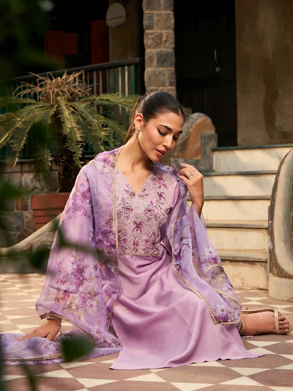 Women Purple Embroidered Straight Kurta Trousers With Dupatta Set - Taantav Trousers Leather Faux Women Purple Embroidered Straight Kurta Trousers With Dupatta Set - Taantav Trousers Leather Faux