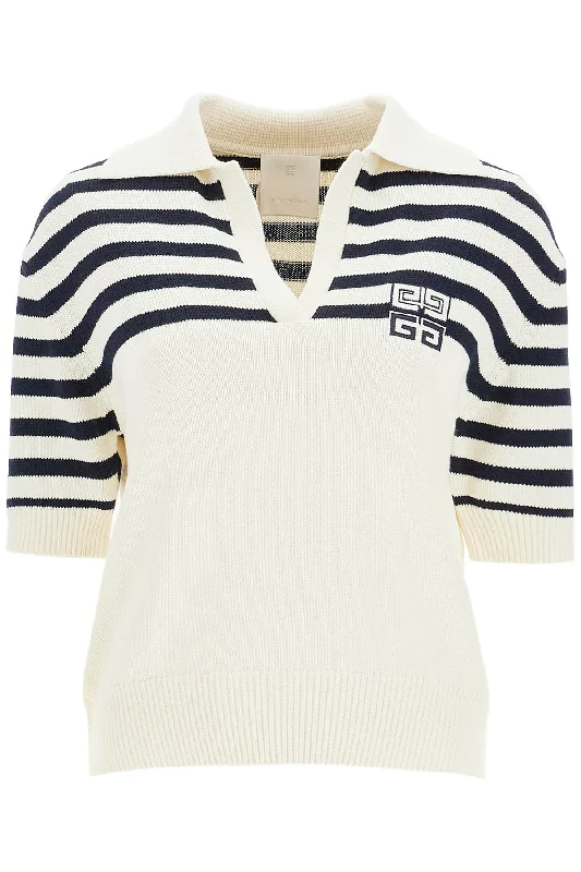 4g Polo Style Pullover  - White Bell Sleeve Stylish