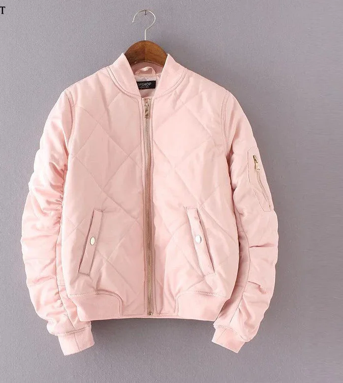 Fashion Autumn Winter Bomber Jacket Women Padded Coat Female Casual Diamond Coat aqueta feminina Quilted Short Jacket Cotton Fabric Linen Fabric Terry Fabric Fashion Autumn Winter Bomber Jacket Women Padded Coat Female Casual Diamond Coat aqueta feminina Quilted Short Jacket Cotton Fabric Linen Fabric Terry Fabric