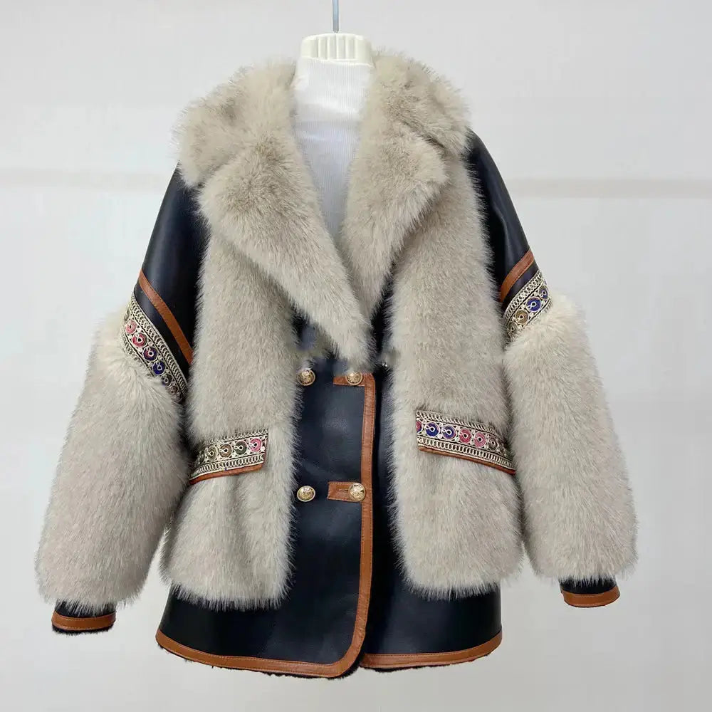Faux fur jacket women’s temperament jacket Plaid Jacket Tartan Jacket Houndstooth Jacket Faux fur jacket women’s temperament jacket Plaid Jacket Tartan Jacket Houndstooth Jacket
