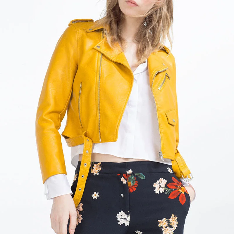 Europen style bomber orange leather jacket women shorts women Sashes jaqueta couro casual 4 color leather jackets Faux Fur Jacket Real Fur Jacket Shearling Jacket Europen style bomber orange leather jacket women shorts women Sashes jaqueta couro casual 4 color leather jackets Faux Fur Jacket Real Fur Jacket Shearling Jacket