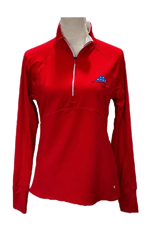Women's Puma Red Zip Mock Pullover w/ Folds of HOnor Logo Size M MSp$70 Honey Neck Pullover