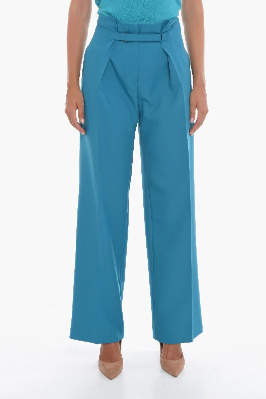 Super Blond Wide-leg Trousers with Velcro Fastening 38 Italian size Trousers Tapered Slim Fit Super Blond Wide-leg Trousers with Velcro Fastening 38 Italian size Trousers Tapered Slim Fit